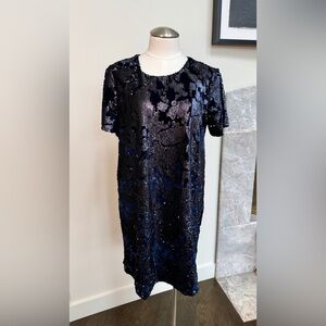Chelsea28 Blue & Black Sequin Dress